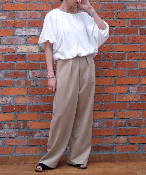 AKTE（アクテ）の「ギャザーバルーントップス（Tシャツ/カットソー・レディース・ホワイト/ブラック/ベビーピンク・FREE）」の20枚目の写真