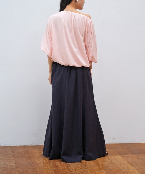 AKTE（アクテ）の「ギャザーバルーントップス（Tシャツ/カットソー・レディース・ホワイト/ブラック/ベビーピンク・FREE）」の13枚目の写真