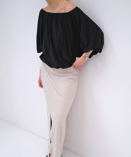 AKTE（アクテ）の「ギャザーバルーントップス（Tシャツ/カットソー・レディース・ホワイト/ブラック/ベビーピンク・FREE）」の16枚目の写真