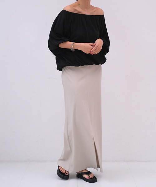 AKTE（アクテ）の「ギャザーバルーントップス（Tシャツ/カットソー・レディース・ホワイト/ブラック/ベビーピンク・FREE）」の5枚目の写真