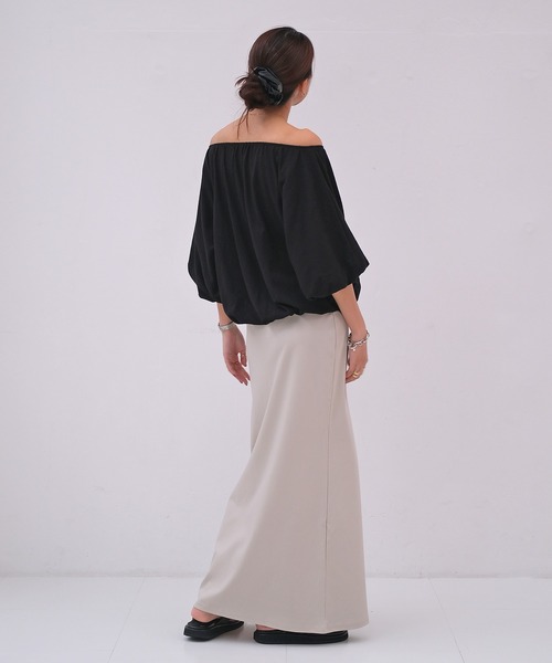 AKTE（アクテ）の「ギャザーバルーントップス（Tシャツ/カットソー・レディース・ホワイト/ブラック/ベビーピンク・FREE）」の7枚目の写真