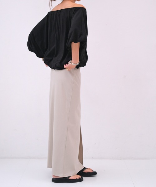 AKTE（アクテ）の「ギャザーバルーントップス（Tシャツ/カットソー・レディース・ホワイト/ブラック/ベビーピンク・FREE）」の10枚目の写真