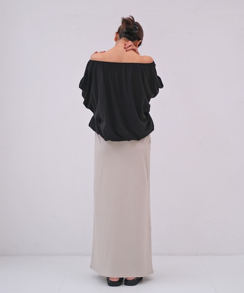 AKTE（アクテ）の「ギャザーバルーントップス（Tシャツ/カットソー・レディース・ホワイト/ブラック/ベビーピンク・FREE）」の4枚目の写真