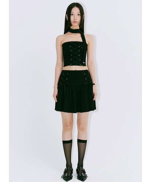 waac スカート 韓国限定 プリーツスカート 韓国 制服風 ハイウエスト Aライン 秋冬 ミニ