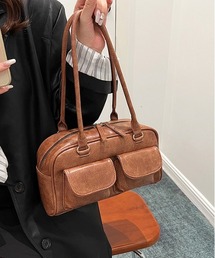 【Y2Kガーリー】 《11色展開》 ダブル ポケット ボストンバッグ