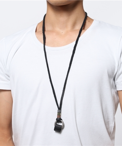 WEGO（ウィゴー）の「WEGO/リングモチーフネックレス（ネックレス・メンズ・ブラック・FREE）」の6枚目の写真