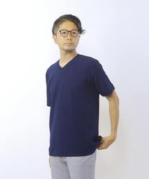 MEN'S MELROSE | 袋ジャガードストライプVネックTシャツ(Tシャツ/カットソー)