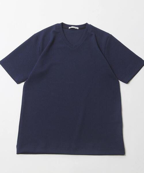 MEN'S MELROSE（メンズメルローズ）の「袋ジャガードストライプVネックTシャツ（Tシャツ/カットソー・メンズ・ホワイト/ネイビー/チャコールグレー・4/2/3）」の13枚目の写真