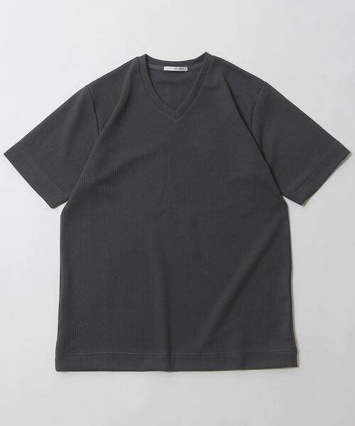 MEN'S MELROSE（メンズメルローズ）の「袋ジャガードストライプVネックTシャツ（Tシャツ/カットソー・メンズ・ホワイト/ネイビー/チャコールグレー・4/2/3）」の15枚目の写真