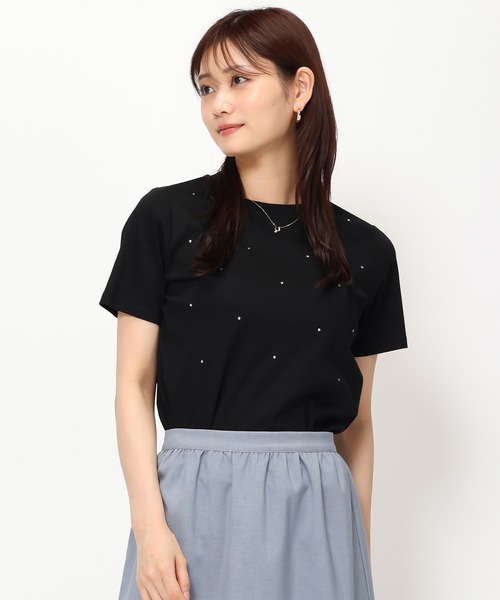 MISCH MASCH（ミッシュマッシュ）の「ラインストーンTシャツ/MM428205（Tシャツ/カットソー・レディース・ブルー/レッド/ホワイト/ブラック・ﾌﾘ-）」の16枚目の写真