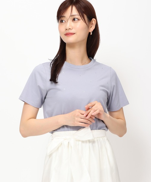 MISCH MASCH（ミッシュマッシュ）の「ラインストーンTシャツ/MM428205（Tシャツ/カットソー・レディース・ブルー/レッド/ホワイト/ブラック・ﾌﾘ-）」の19枚目の写真