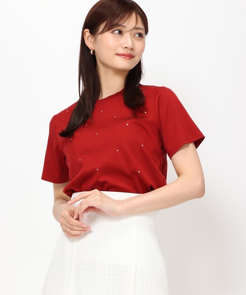 MISCH MASCH（ミッシュマッシュ）の「ラインストーンTシャツ/MM428205（Tシャツ/カットソー・レディース・ブルー/レッド/ホワイト/ブラック・ﾌﾘ-）」の12枚目の写真