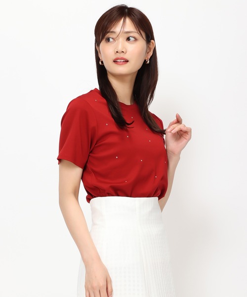 MISCH MASCH（ミッシュマッシュ）の「ラインストーンTシャツ/MM428205（Tシャツ/カットソー・レディース・ブルー/レッド/ホワイト/ブラック・ﾌﾘ-）」の13枚目の写真