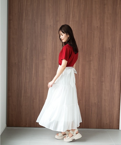 MISCH MASCH（ミッシュマッシュ）の「ラインストーンTシャツ/MM428205（Tシャツ/カットソー・レディース・ブルー/レッド/ホワイト/ブラック・ﾌﾘ-）」の7枚目の写真