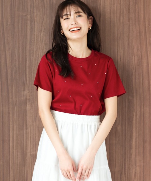セール】□2024春夏新作□ラインストーンTシャツ/MM428205（T