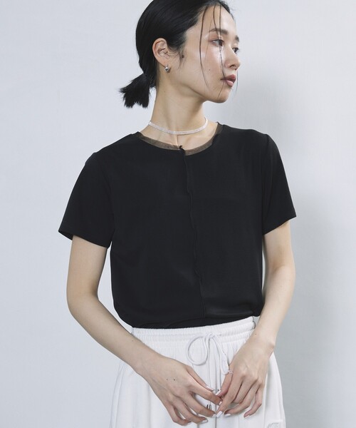 Firsthand（ファーストハンド）の「Firsthand/ファーストハンド シアーリブTEE / メロー半袖Tシャツ（Tシャツ/カットソー・レディース・ブラック/ホワイト/グレー・ﾌﾘ-）」の10枚目の写真