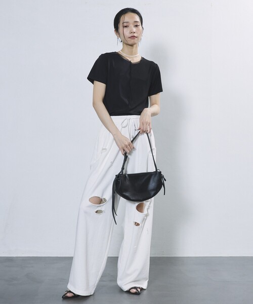 Firsthand（ファーストハンド）の「Firsthand/ファーストハンド シアーリブTEE / メロー半袖Tシャツ（Tシャツ/カットソー・レディース・ブラック/ホワイト/グレー・ﾌﾘ-）」の16枚目の写真