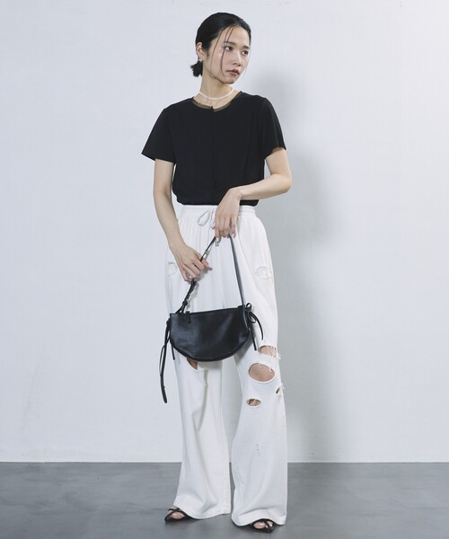 Firsthand（ファーストハンド）の「Firsthand/ファーストハンド シアーリブTEE / メロー半袖Tシャツ（Tシャツ/カットソー・レディース・ブラック/ホワイト/グレー・ﾌﾘ-）」の18枚目の写真