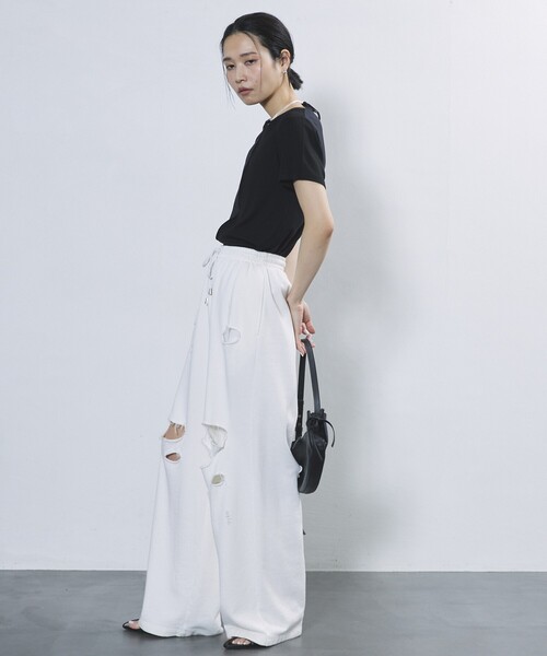 Firsthand（ファーストハンド）の「Firsthand/ファーストハンド シアーリブTEE / メロー半袖Tシャツ（Tシャツ/カットソー・レディース・ブラック/ホワイト/グレー・ﾌﾘ-）」の19枚目の写真