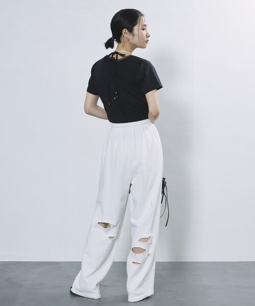 Firsthand（ファーストハンド）の「Firsthand/ファーストハンド シアーリブTEE / メロー半袖Tシャツ（Tシャツ/カットソー・レディース・ブラック/ホワイト/グレー・ﾌﾘ-）」の21枚目の写真