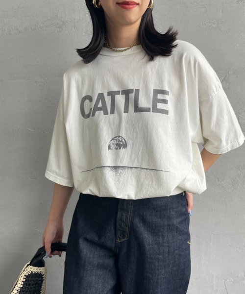 REMI RELIEF（レミレリーフ）の「[REMI RELIEF/レミレリーフ] 別注 ビッグシルエット SP加工プリントTシャツ（Tシャツ/カットソー・レディース・A/H/J/O/Q/C/D/E/F/K/L/M/N/B/I/P/G・M）」の7枚目の写真