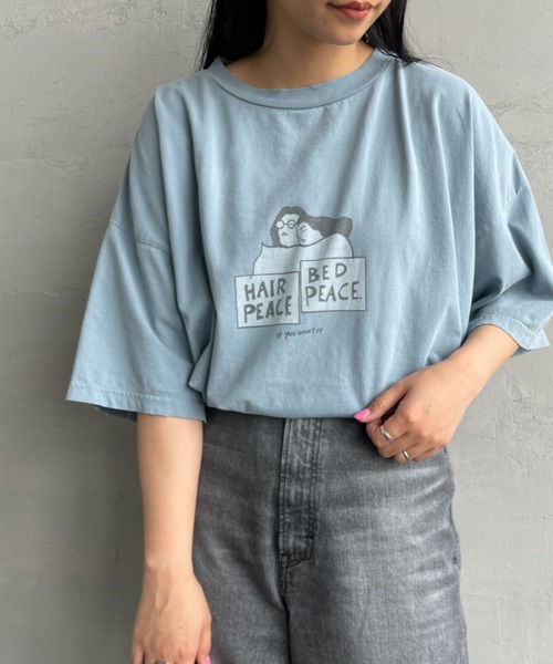 REMI RELIEF（レミレリーフ）の「[REMI RELIEF/レミレリーフ] 別注 ビッグシルエット SP加工プリントTシャツ（Tシャツ/カットソー・レディース・A/H/J/O/Q/C/D/E/F/K/L/M/N/B/I/P/G・M）」の15枚目の写真