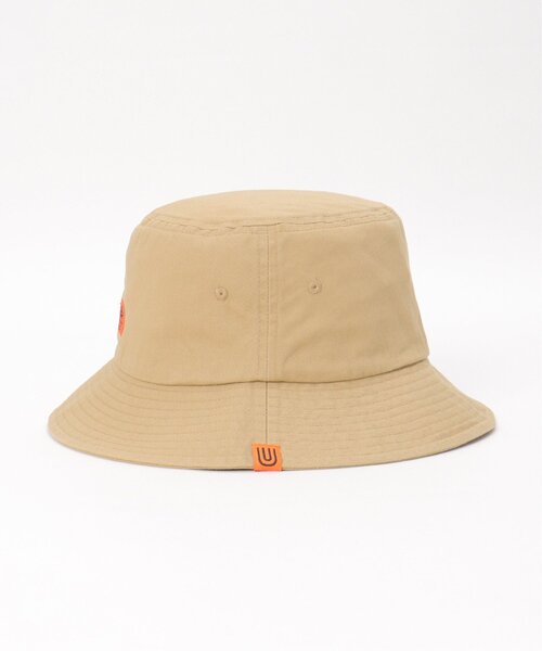 UNIVERSAL OVERALL(ユニバーサルオーバーオール)の「UNIVERSAL OVERALL ユニバーサルオーバーオール ロゴ刺繍ツイルバケットハット(ハット・メンズ・ベージュ/ブラック・FREE)」の9枚目の写真