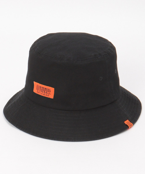 UNIVERSAL OVERALL(ユニバーサルオーバーオール)の「UNIVERSAL OVERALL ユニバーサルオーバーオール ロゴ刺繍ツイルバケットハット(ハット・メンズ・ベージュ/ブラック・FREE)」の1枚目の写真