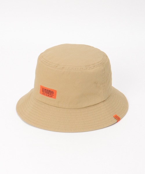 UNIVERSAL OVERALL(ユニバーサルオーバーオール)の「UNIVERSAL OVERALL ユニバーサルオーバーオール ロゴ刺繍ツイルバケットハット(ハット・メンズ・ベージュ/ブラック・FREE)」の18枚目の写真