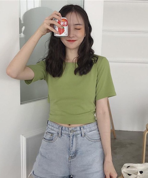 Teem Store(チームストア)の「バックリボン デザイン ショート TシャツSS(Tシャツ/カットソー・レディース・グリーン・XL/M/L)」の4枚目の写真