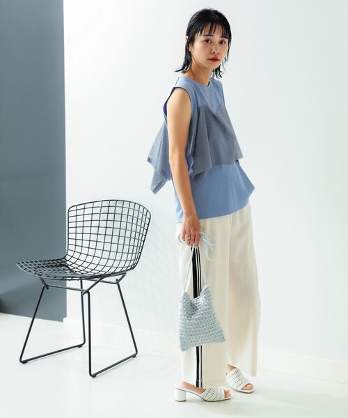 B:MING by BEAMS（ビーミングバイビームス）の「サイドライン パンツ（スラックス・レディース・ネイビー/イエロー/グリーン/オフホワイト・MEDIUM/SMALL/LARGE）」の8枚目の写真