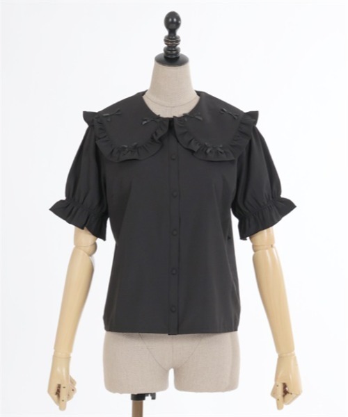 axes femme POETIQUE（アクシーズファムポエティック）の「プチリボンビッグ襟ブラウス（シャツ/ブラウス・レディース・キナリ/ホワイト/ブラック・MEDIUM）」の15枚目の写真