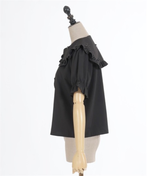 axes femme POETIQUE（アクシーズファムポエティック）の「プチリボンビッグ襟ブラウス（シャツ/ブラウス・レディース・キナリ/ホワイト/ブラック・MEDIUM）」の16枚目の写真