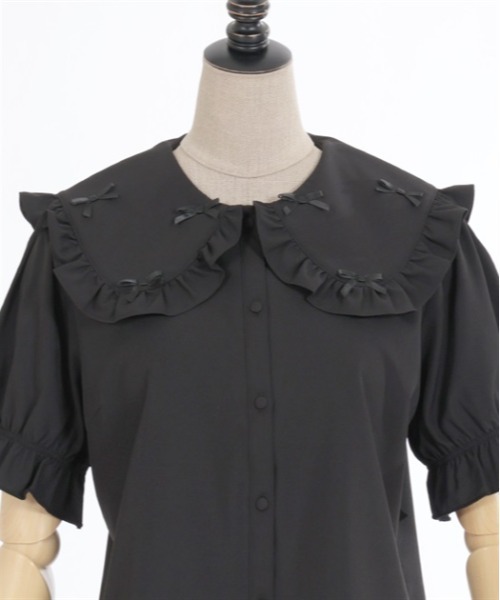 axes femme POETIQUE（アクシーズファムポエティック）の「プチリボンビッグ襟ブラウス（シャツ/ブラウス・レディース・キナリ/ホワイト/ブラック・MEDIUM）」の18枚目の写真
