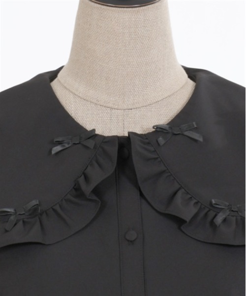 axes femme POETIQUE（アクシーズファムポエティック）の「プチリボンビッグ襟ブラウス（シャツ/ブラウス・レディース・キナリ/ホワイト/ブラック・MEDIUM）」の20枚目の写真