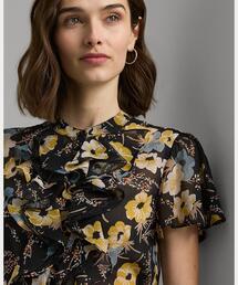 LAUREN RALPH LAURENフローラルジョーゼットパフスリーブ シャツ LAUREN RALPH LAURENフローラルジョーゼットパフスリーブ シャツ
