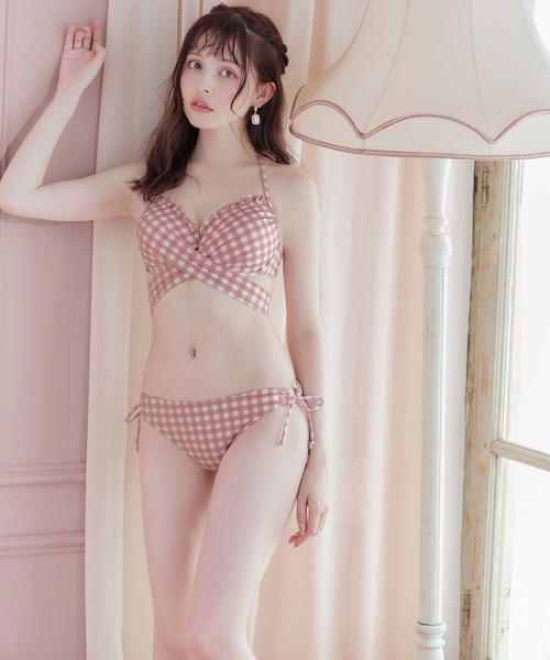 sugar nineスカート付き2wayギンガムチェック柄クロスビキニ3点セット sugar nine（シュガーナイン）の「スカート付き2way ギンガム