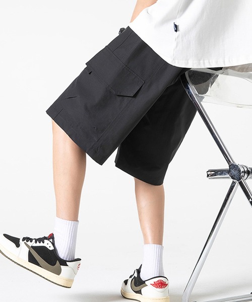 aimoha（アイモハ）の「aimoha outdoor ユニセックス　ウエスト紐付き ショートパンツ ハーフパンツ（その他パンツ・レディース・ブラック/カーキ/ダークグレー/ベージュ/オレンジ・MEDIUM/LARGE/X-LARGE）」の2枚目の写真