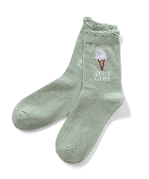 algy（アルジー）の「アイスモチーフシースルークルーソックス（ソックス/靴下・キッズ・ピンク/ミント/ブラック・21/24）」の2枚目の写真