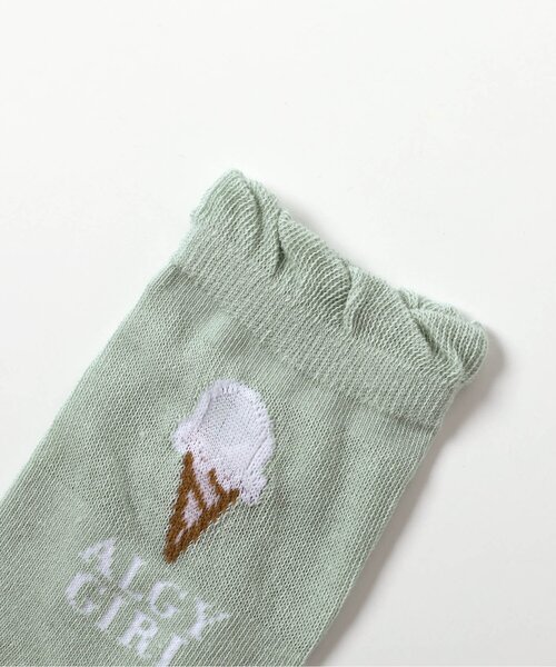 algy（アルジー）の「アイスモチーフシースルークルーソックス（ソックス/靴下・キッズ・ピンク/ミント/ブラック・21/24）」の4枚目の写真