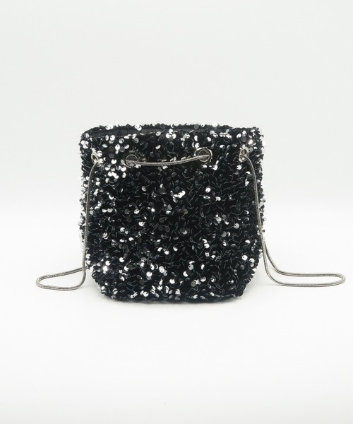Cupid Heart(キューピッドハート)の「【Cupid Heart】結婚式用!スパンコールbag(ショルダーバッグ・レディース・ブラックミックス/シルバー/ブラック・MEDIUM)」の6枚目の写真