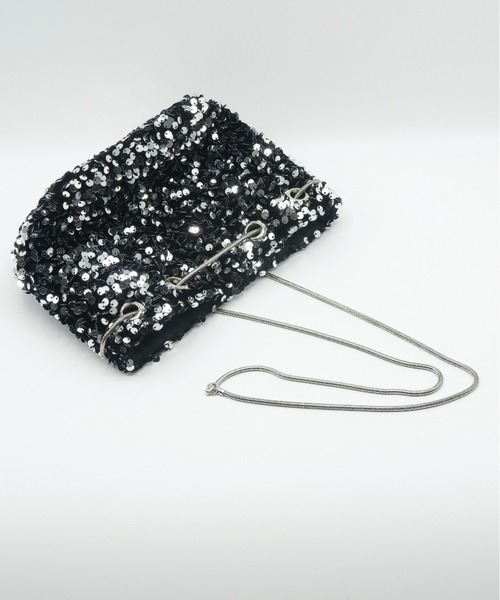 Cupid Heart(キューピッドハート)の「【Cupid Heart】結婚式用!スパンコールbag(ショルダーバッグ・レディース・ブラックミックス/シルバー/ブラック・MEDIUM)」の9枚目の写真