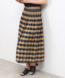 OPAQUE.CLIP | 【リバーシブル】チェック／ストライプフレアスカート【洗濯機洗い可】(スカート)