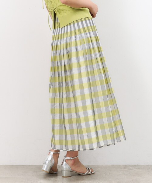 OPAQUE.CLIP（オペークドットクリップ）の「◆【リバーシブル】チェック／ストライプフレアスカート【洗濯機洗い可】（スカート・レディース・ベージュ系1/イエロー系その他3・38/40）」の3枚目の写真