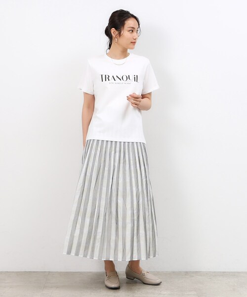 OPAQUE.CLIP（オペークドットクリップ）の「◆【リバーシブル】チェック／ストライプフレアスカート【洗濯機洗い可】（スカート・レディース・ベージュ系1/イエロー系その他3・38/40）」の8枚目の写真