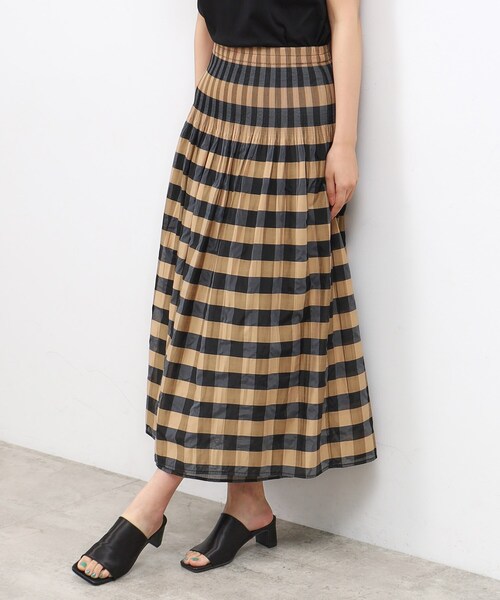OPAQUE.CLIP（オペークドットクリップ）の「◆【リバーシブル】チェック／ストライプフレアスカート【洗濯機洗い可】（スカート・レディース・ベージュ系1/イエロー系その他3・38/40）」の11枚目の写真