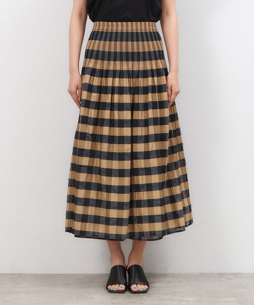 OPAQUE.CLIP（オペークドットクリップ）の「◆【リバーシブル】チェック／ストライプフレアスカート【洗濯機洗い可】（スカート・レディース・ベージュ系1/イエロー系その他3・38/40）」の19枚目の写真