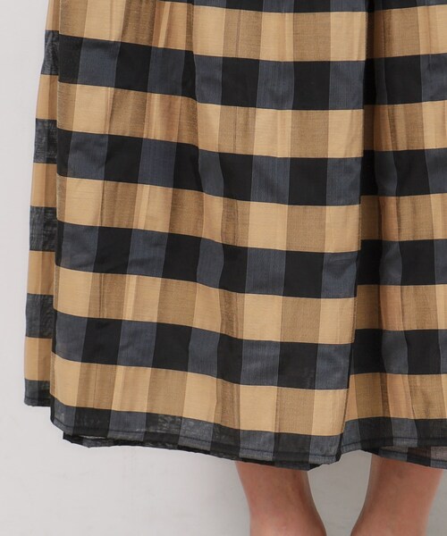 OPAQUE.CLIP（オペークドットクリップ）の「◆【リバーシブル】チェック／ストライプフレアスカート【洗濯機洗い可】（スカート・レディース・ベージュ系1/イエロー系その他3・38/40）」の21枚目の写真
