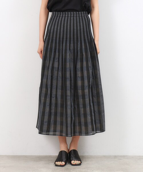 OPAQUE.CLIP（オペークドットクリップ）の「◆【リバーシブル】チェック／ストライプフレアスカート【洗濯機洗い可】（スカート・レディース・ベージュ系1/イエロー系その他3・38/40）」の22枚目の写真