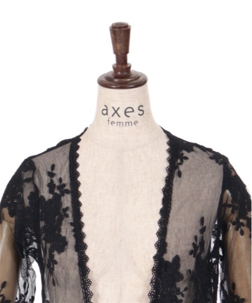 axes femme（アクシーズファム）の「レースロングガウン（カーディガン/ボレロ・レディース・ホワイト/ブラック・FREE）」の7枚目の写真
